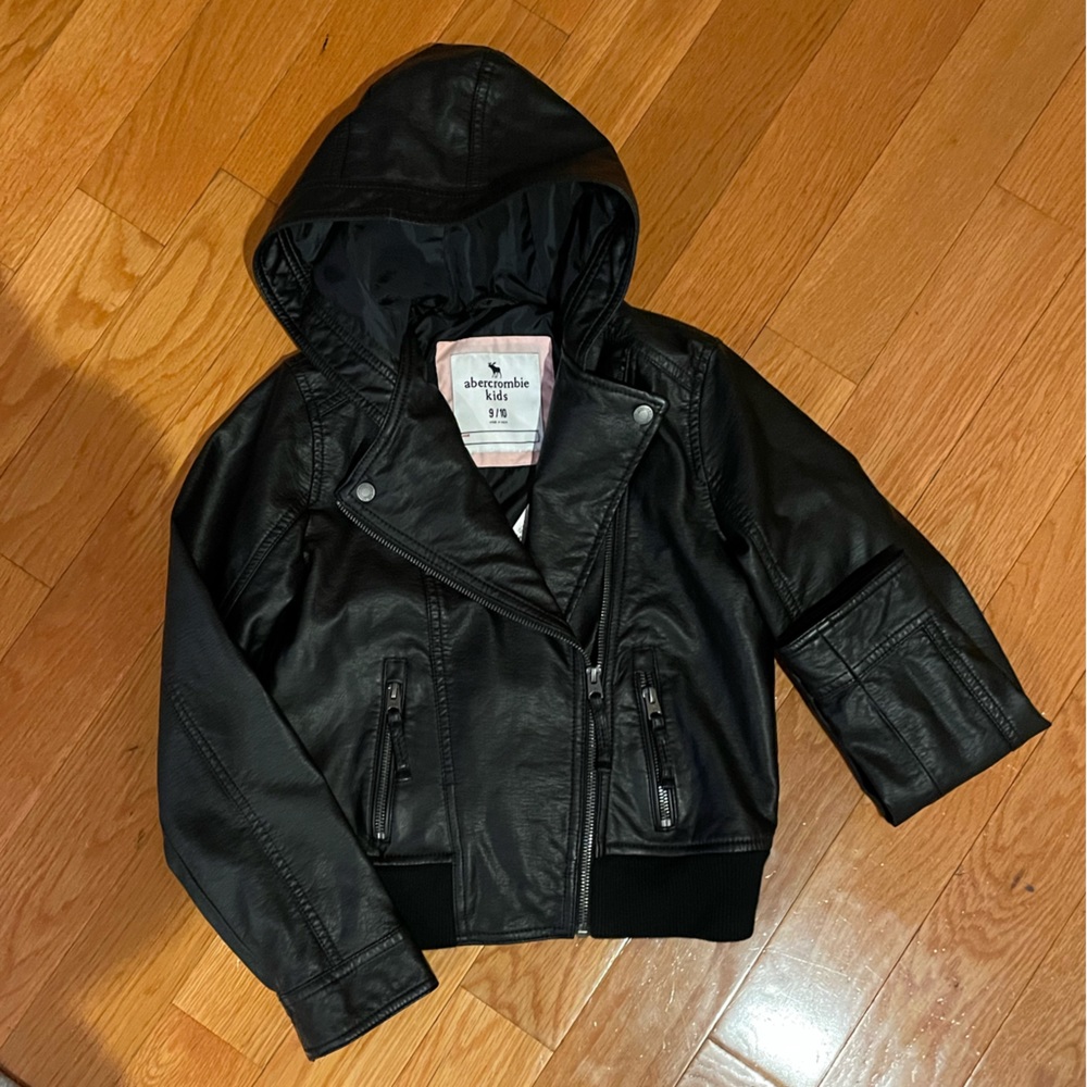 NWT Girls Abercrombie Faux Leather Jacket
